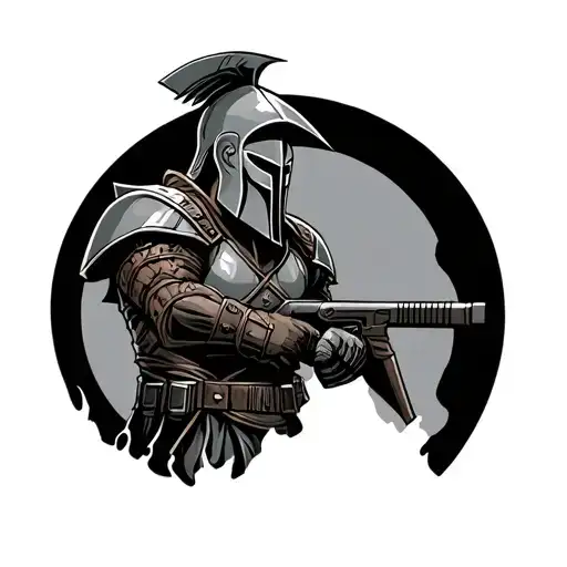 Spartan Soilder With Shelid