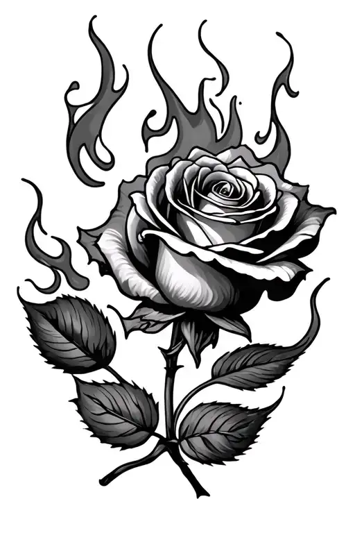 Rose On Fire