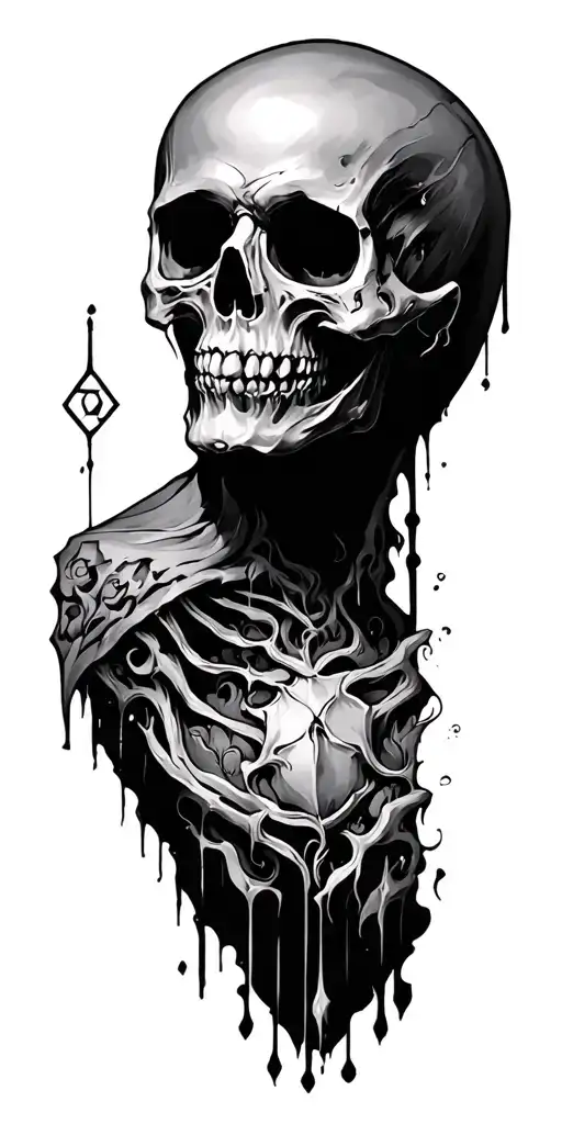 Hexagon Squares With Death Motif