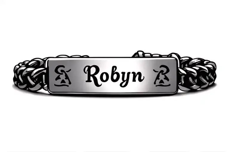 Mens Identity Bracelet With Name Robyn On It
