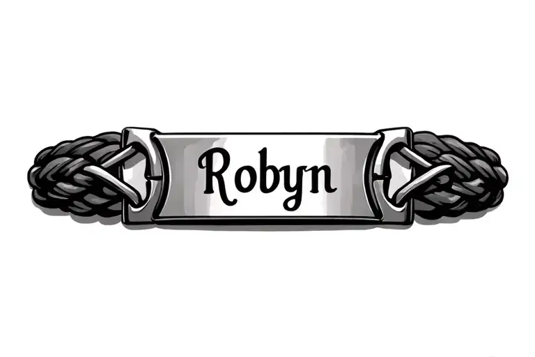 Mens Identity Bracelet With Name Robyn On It