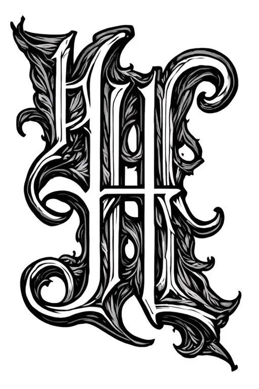 The Letters H U S T L E Set Into Sections On The Forarm In Old English Font