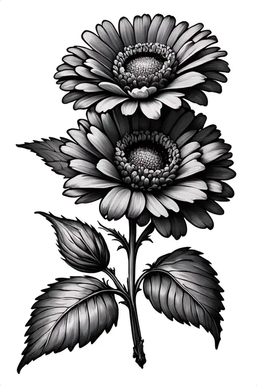 Marigold And Cosmo Flower Intertwined