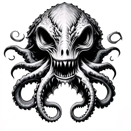 Kraken Monster Horror Face Inside