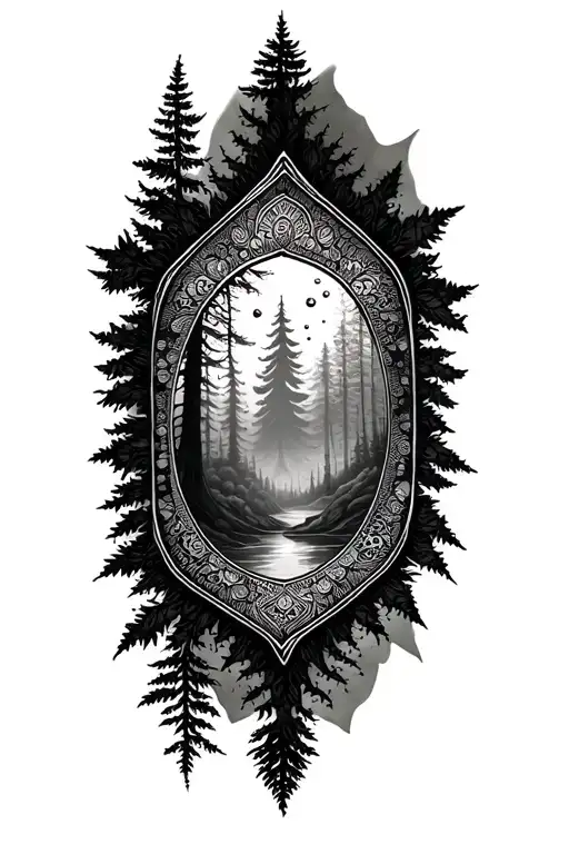 Mandala Tattoo For Men With An Existing Forest Theam