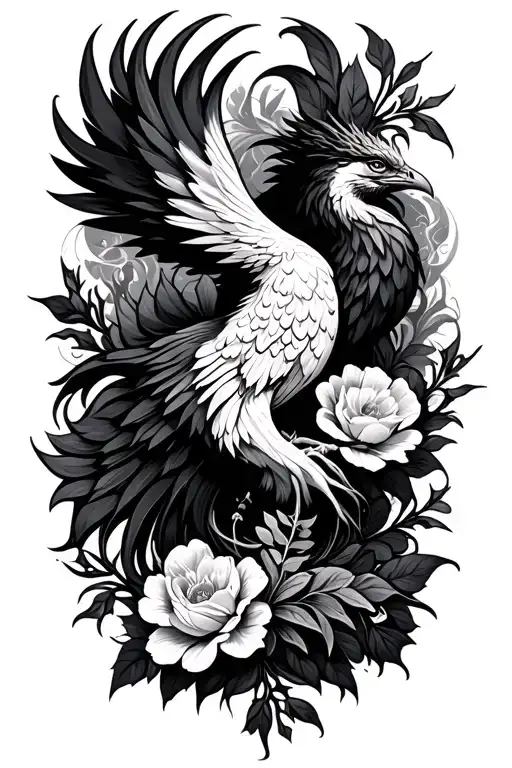 Gothic Floral Phoenix