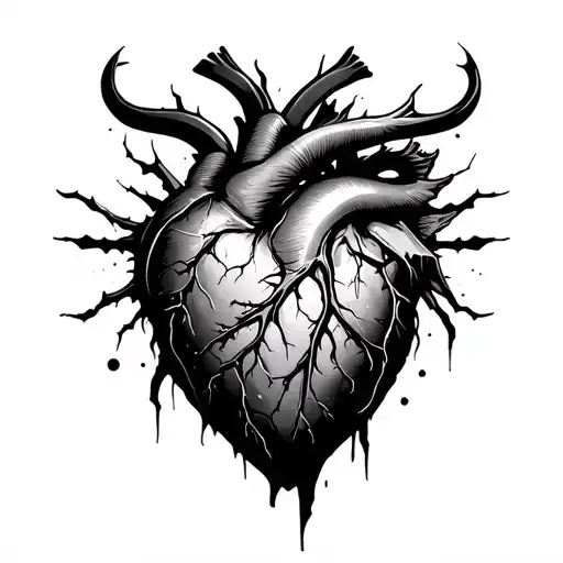 Cybersigilism Heart Lower Back Tattoo Design