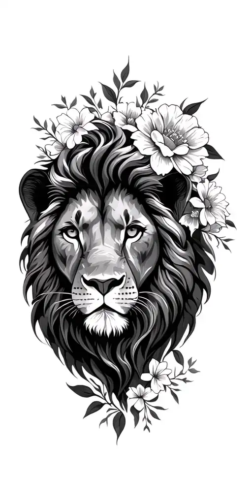 Leo Lion With Flowers