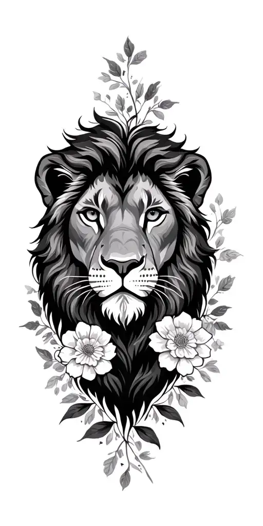Leo Lion With Flowers