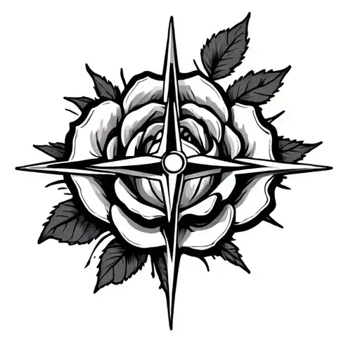 Rose Compass For Finger Little Longer