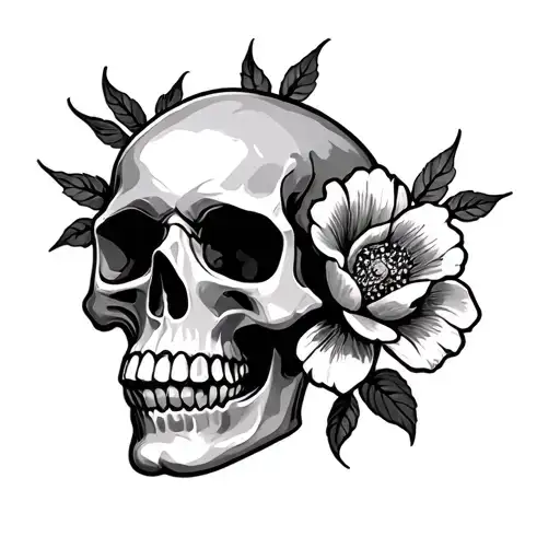 Skull And Flower