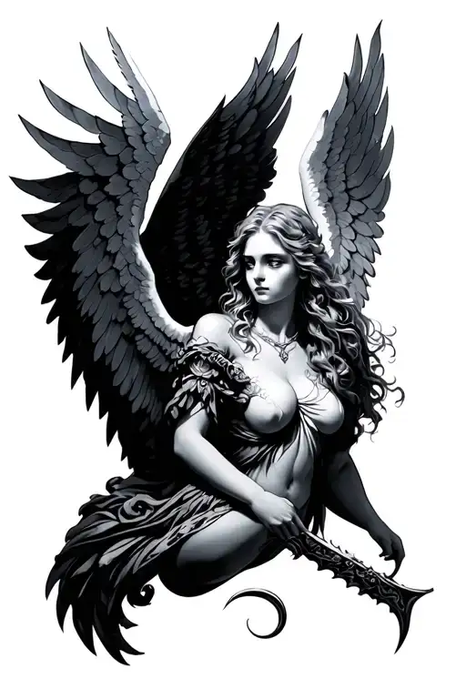 An Angel With Razor Wings Made