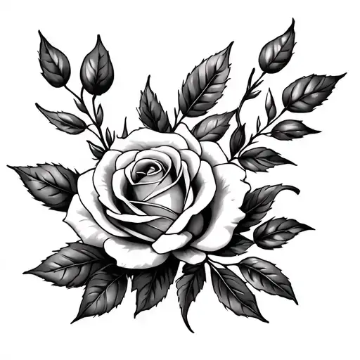 Rose And Olive Branch