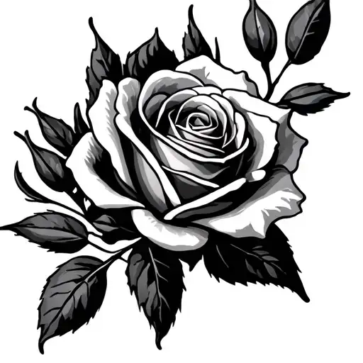 Rose And Olive Branch Intertwined