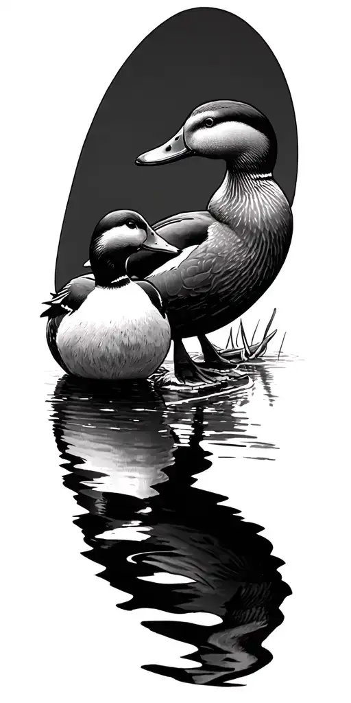 Mallard Ducks And White Tail Buck