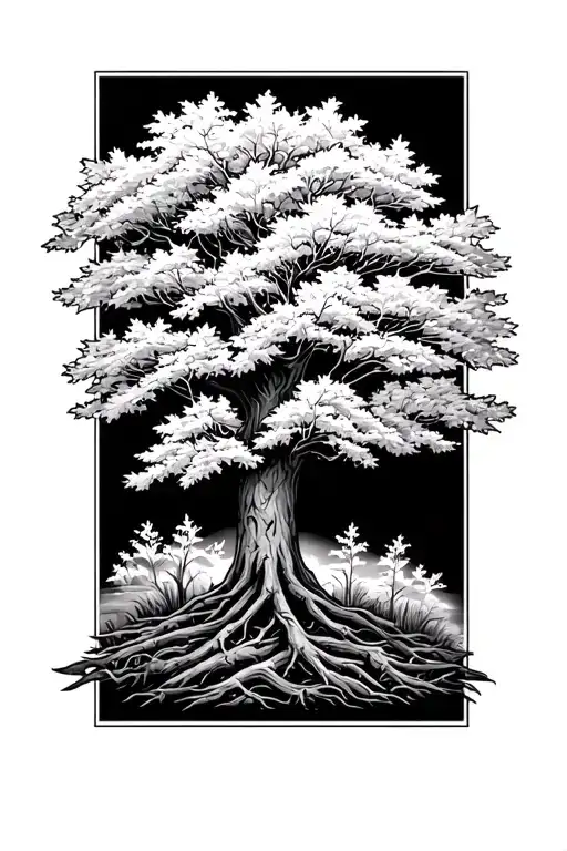 A Weathered Maple Tree Representing Strength