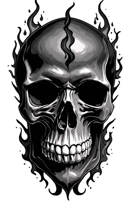 Skull And Flames