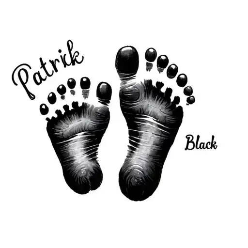 Baby Hand Print And Foot Print With The Name Patrick