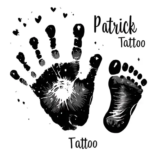 Baby Hand Print And Foot Print With The Name Patrick