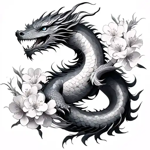 Cherry Blossom And Dragon Wrapped