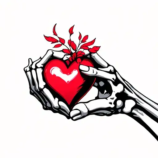 Skeleton Hand Holding Heart
