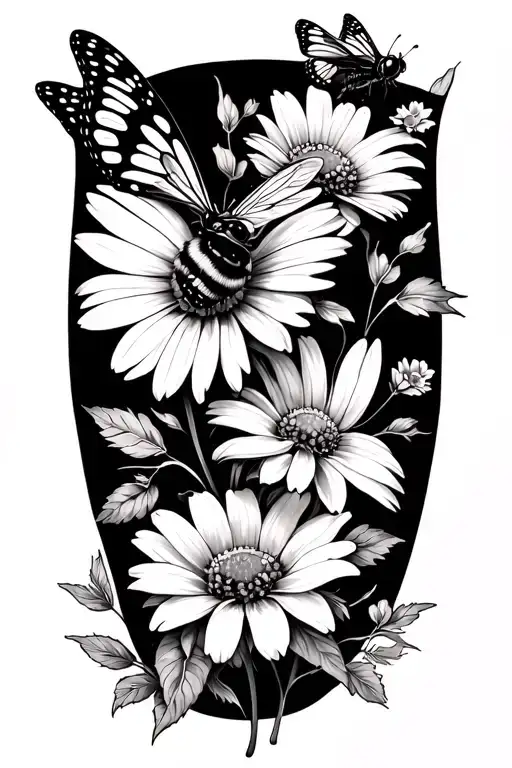Wildflower Sleeve With Butterfly And Bee