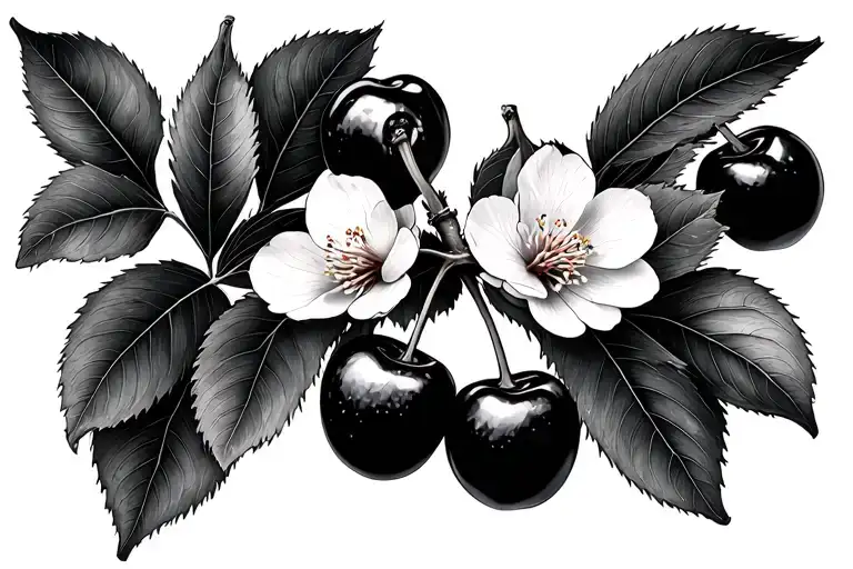 Cherry Blossom With Cherries