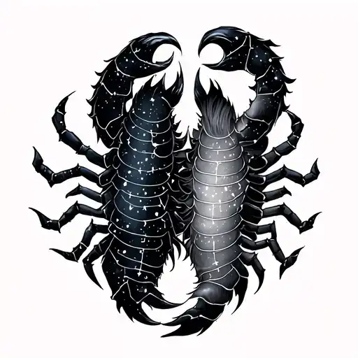 Leo And Scorpio Constellation Intertwined
