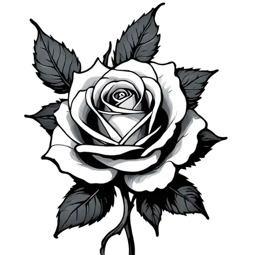 A Ancor With A Rose Intertwined