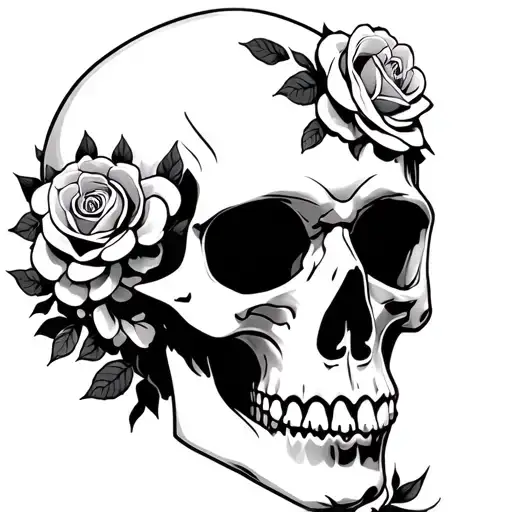 Feminine Skull With 4-11-71 Under It