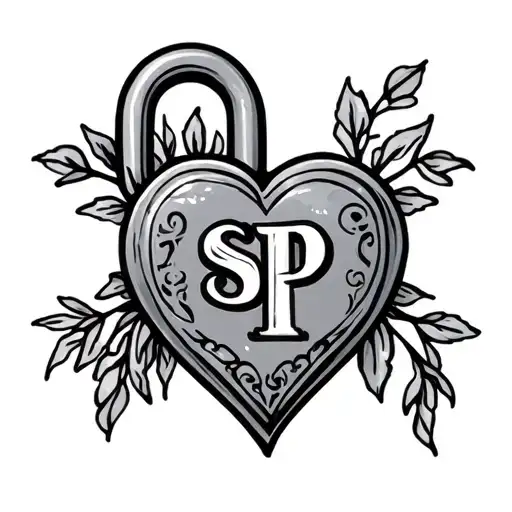 Initials Sp Heart Shaped Lock