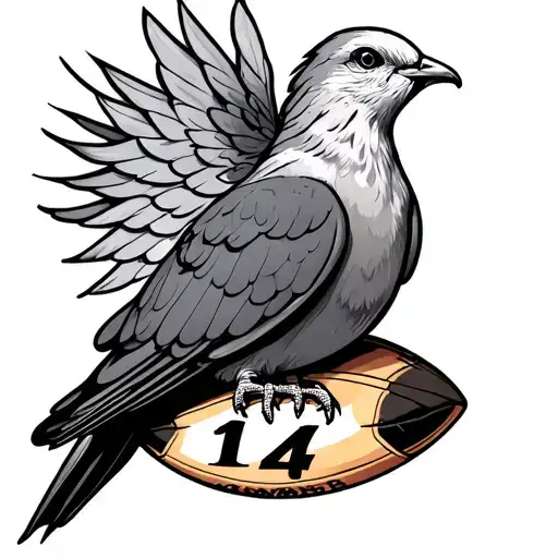 Dove With A Footy Number 14