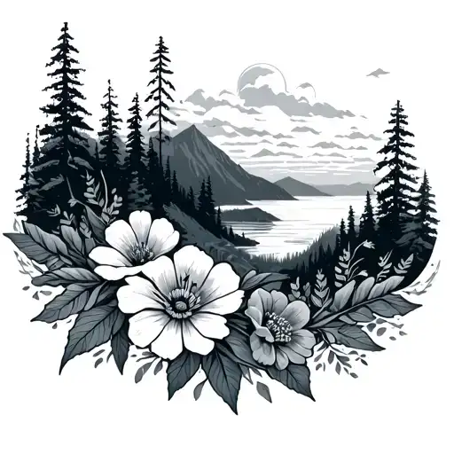 Pacific Northwest With Flowers