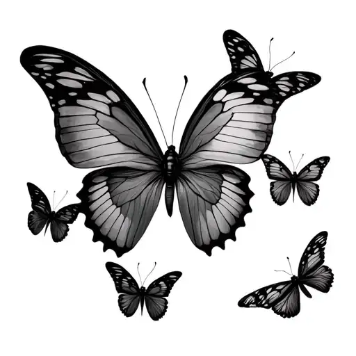 Butterflies Flying