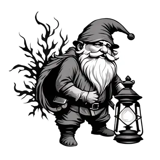 Gnome Holding Lantern