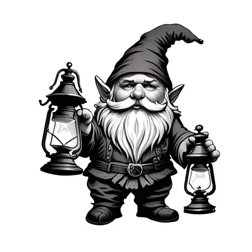 Gnome Holding Lantern