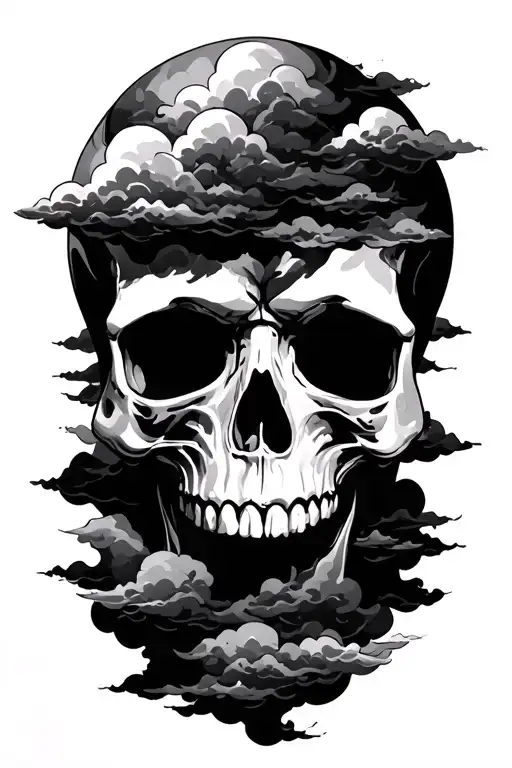 Skull With Clouds In The Backround