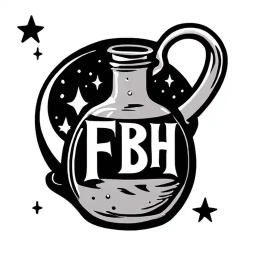 Moonshine Jar With Fbh Logo And Moon And Stars In The Background