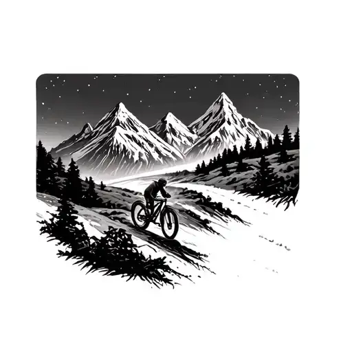 Bicycle Racing Up A Haunted Mountain Landscape