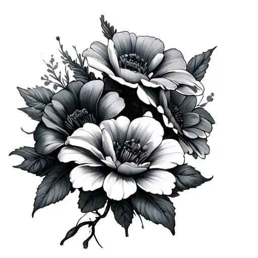 The Writing E30 And Four Flowers