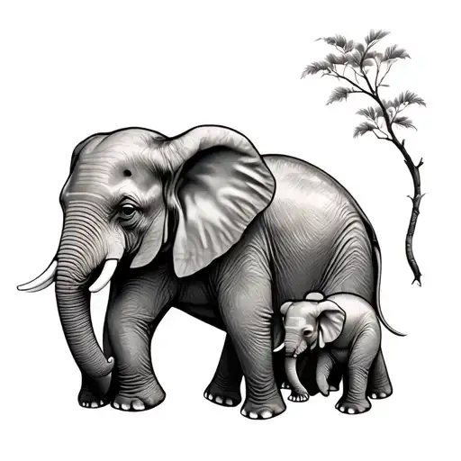 Elephant And Babies
