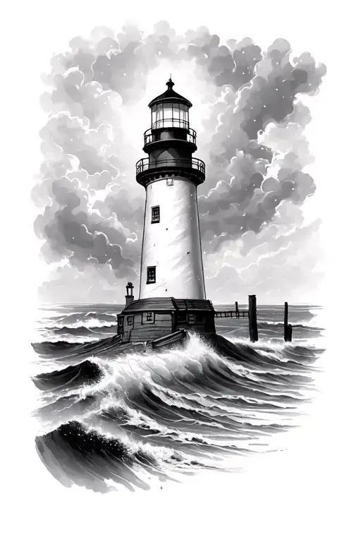 Lighthouse In A Storm