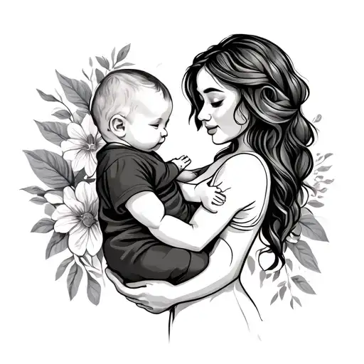 Mom Holding Baby