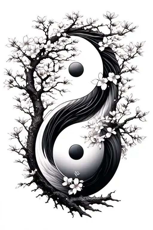 Yin Yang Cherry Blossom Trees
