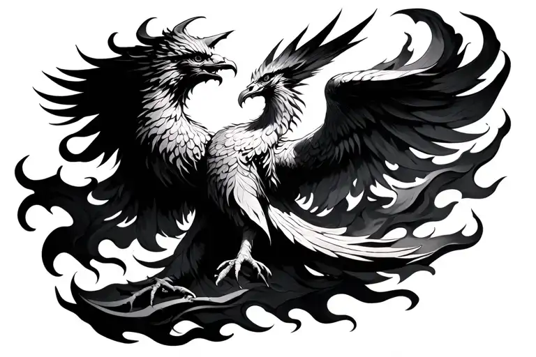 Phoenix Rising From Flames