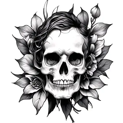 Black Tattoo In The Style Of Realism And