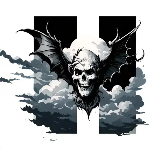 With Cloud Background And Batts An A Cross