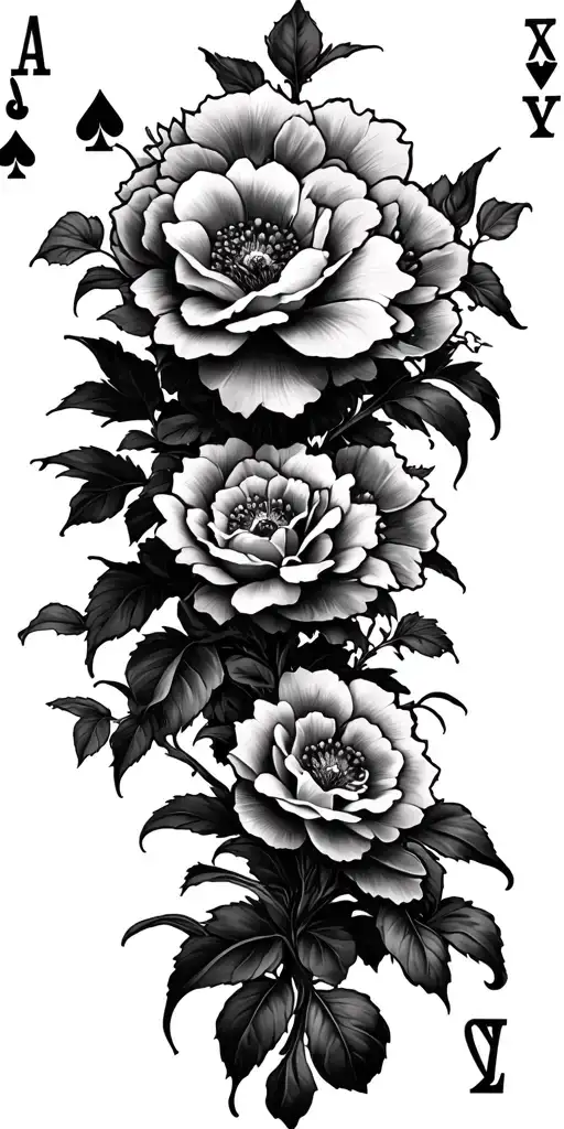 Ace Card Flowers Growing Death Date Full Sleeve