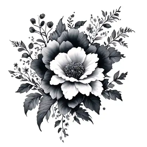 Cross Made Of Flowers