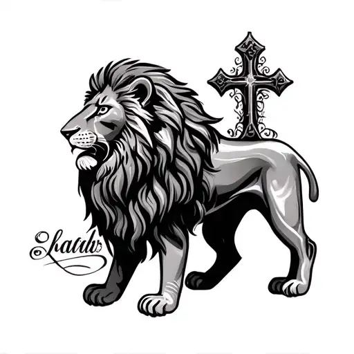 Lion And Cross